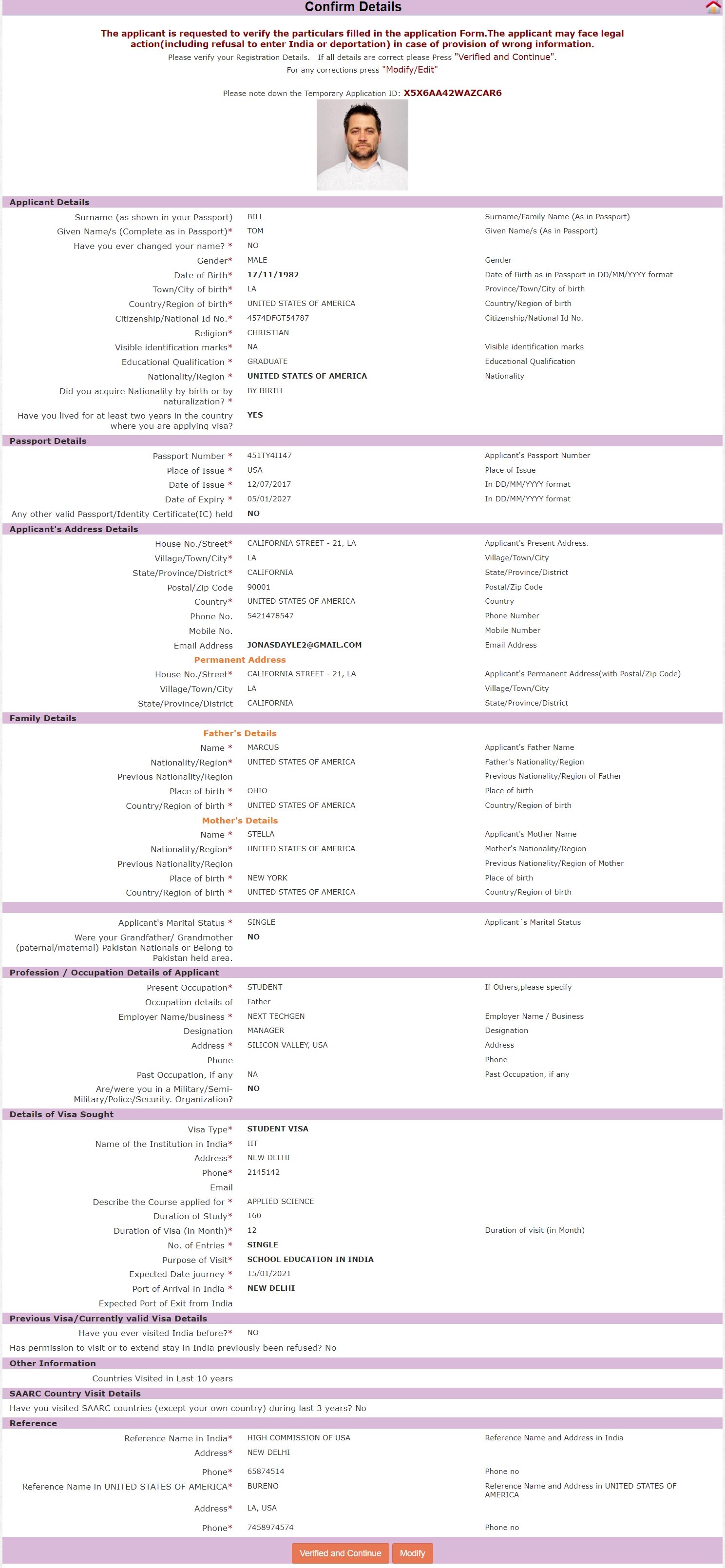 Details zur Studentenbestätigung